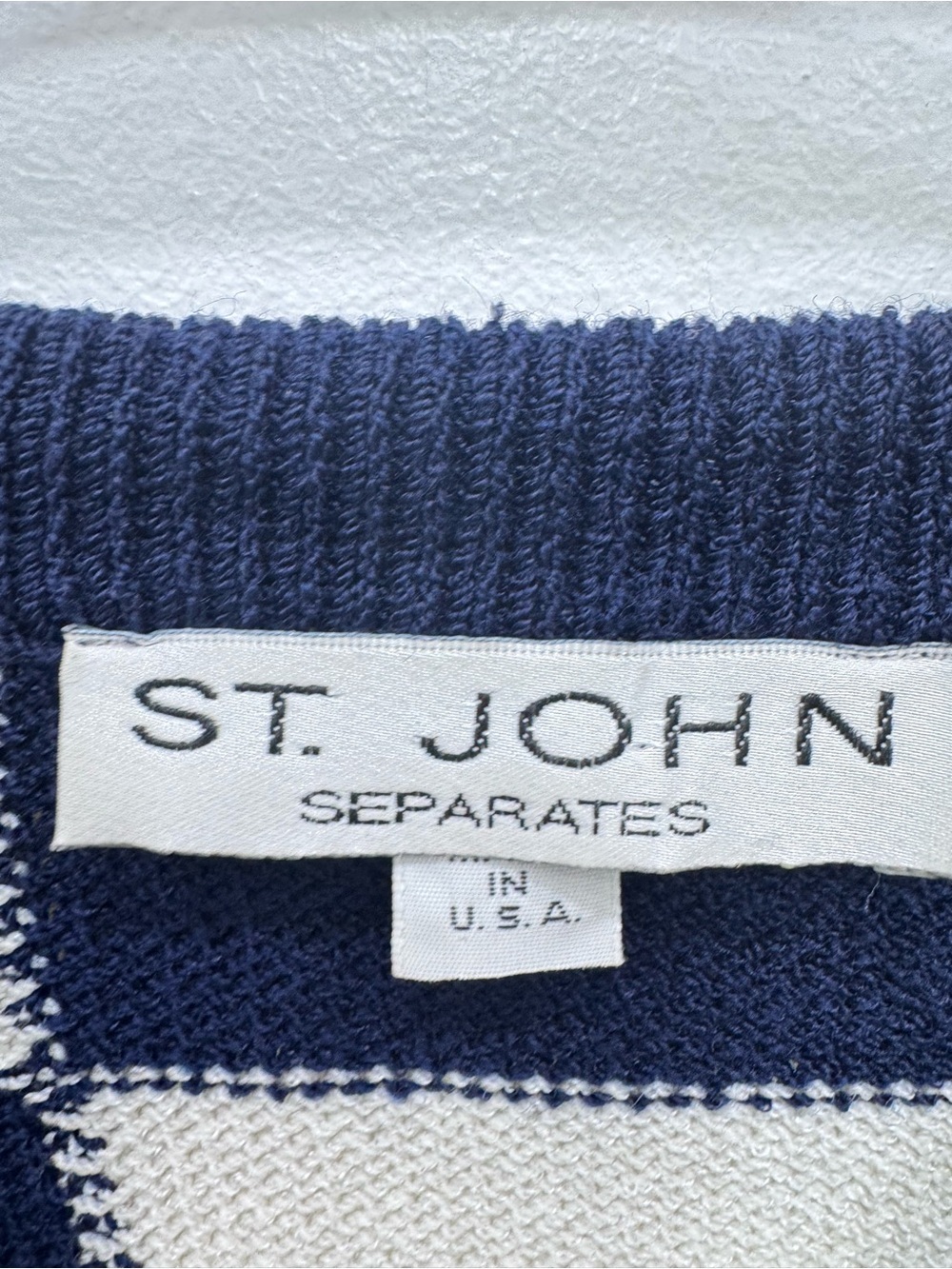 Vintage St John Santana knit nautical Yacht sailing rowing metallic rope Sz M - Picture 6 of 11
